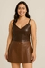 Short Pollera Tableado Cuerina - comprar online