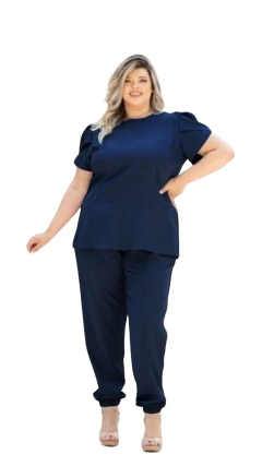 Scrubs - Conjunto Plantão em gabardine com manga tulipa plus size - comprar online