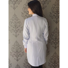 Jaleco feminino gabardine gola padre e punho com zíper dourado na internet