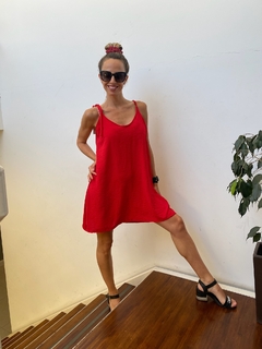 VESTIDO RAYO CREPPE ROJO - comprar online