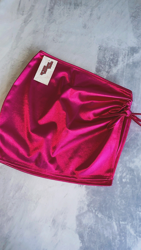 POLLERA SATEN FUCSIA - comprar online