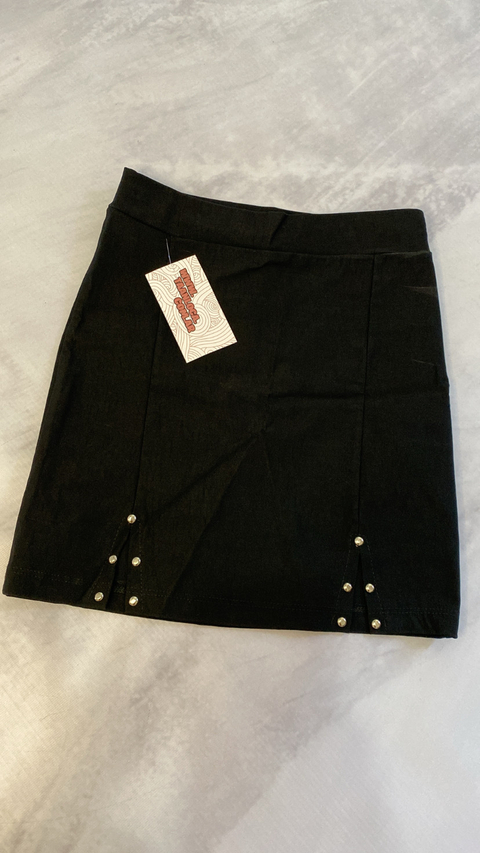 POLLERA BENGALINA NEGRO TAJO TACHAS - comprar online