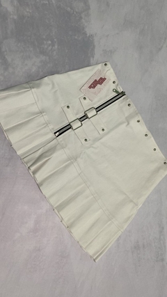 POLLERA ENGOMADA BLANCA TABLAS - comprar online