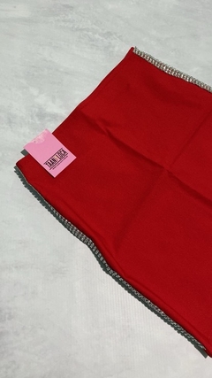 POLLERA BENGALINA ROJA TUBO BRILLOS - comprar online