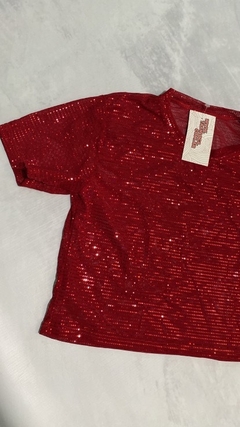 REMERA ROJA LENTEJUELAS - comprar online
