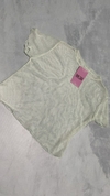 REMERA TUL FRUNCE BLANCA MANGA CORTA - comprar online