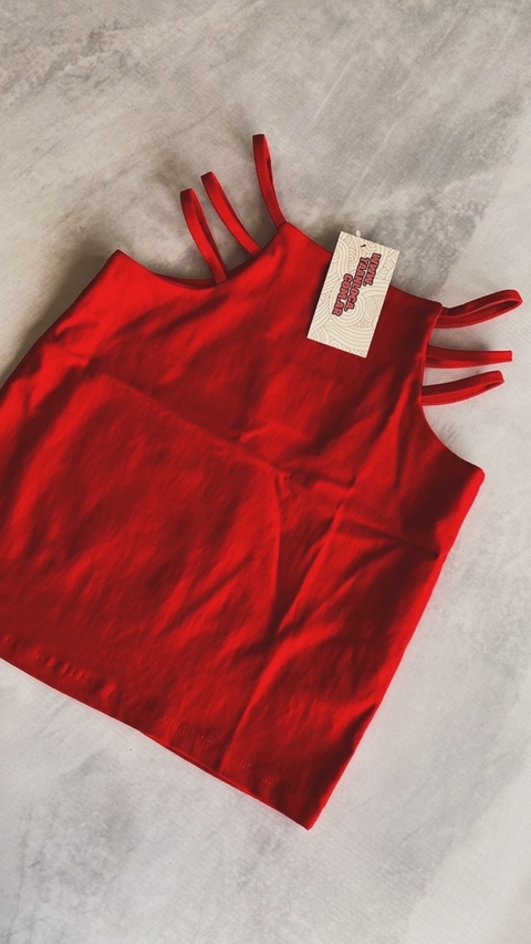 POLLERA BENGALINA ROJA CINTURA