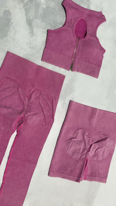 CONJUNTO IMPORTADO SEAMLESS - TOP + CALZA CORTA + CALZA LARGA - comprar online