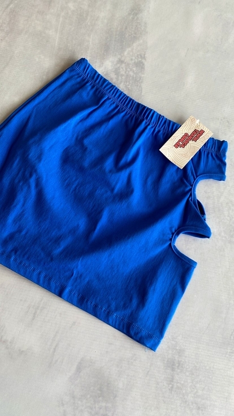 POLLERA BENGALINA AZUL 2 RECORTES - comprar online