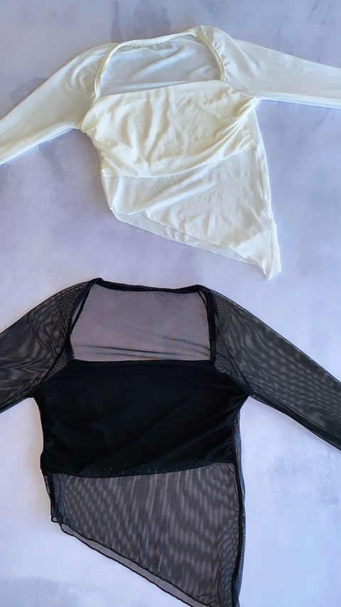 TOP TUL BLANCA FRUNCE - comprar online