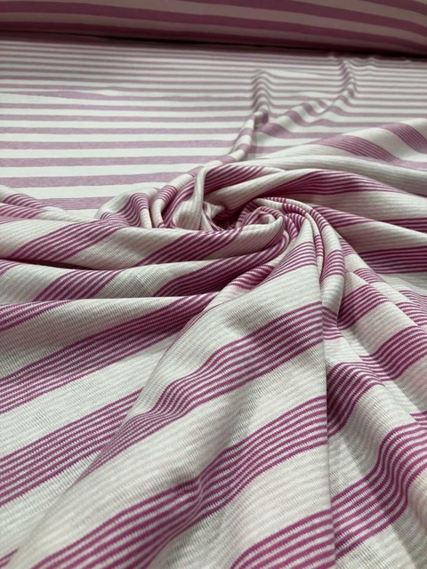 INTERLOCK TEJIDO RAYADO ROSA - comprar online