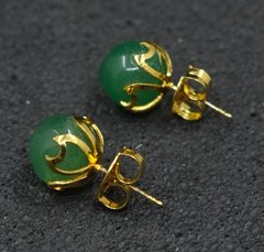 BRINCO OURO QUARZTO VERDE - comprar online