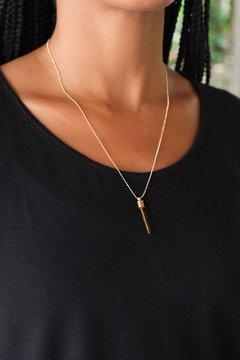 COLAR OURO BAGUETE CITRINO