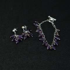 CONJUNTO BRINCO E PULSEIRA AMETISTA na internet