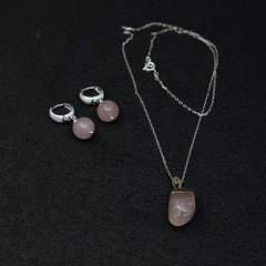 CONJUNTO PRATA QUARTZO ROSA - comprar online