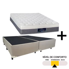 Conjunto Colchão Queen Serenus Sankonfort com Box Universal Bege 158x198x77cm
