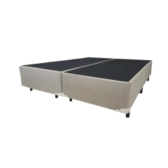Base Cama Box Universal Suede King Bege 193x203x41cm