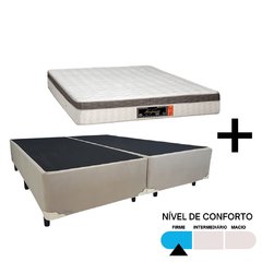 Conjunto Colchão Queen Impact com Box Universal Bege 158x198x73cm