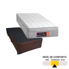 Conjunto Colchão Solteiro Totalité com Box Universal Marrom 88x188x68cm