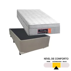 Conjunto Colchão Solteiro Totalité com Box Universal Bege 88x188x68cm
