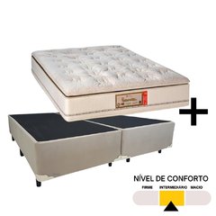 Conjunto Colchão King Eco Naturalité Plus Molas Ensacadas Sankonfort com Box Universal Bege 193x203x75cm