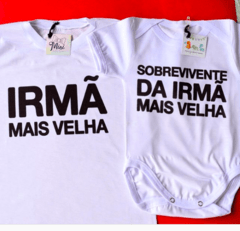 Par Camiseta infantil Irmã mais velha e sobrevivente da irmã mais velha - comprar online