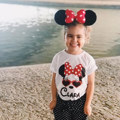 Camiseta infantil Minnie óculos