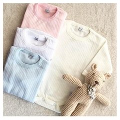 Bodys Básicos Vainillados - Natural - Blanco - Celeste pastel o Rosa Pastel - comprar online
