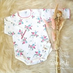Body Crudo Rosedal - Cuello y Mangas Bordadas