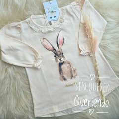 Camiseta ML Coneja Cuello Puntilla