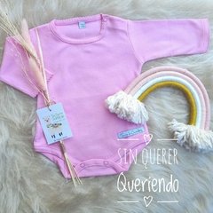Body Liso Rosa Chicle - Cuello Bordado