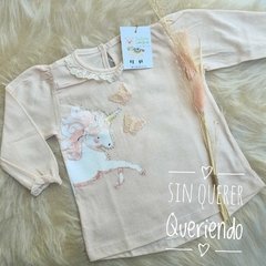 Camiseta Mágico Unicornio Cuello Puntilla