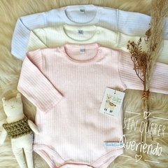Bodys Básicos Vainillados - Natural - Blanco - Celeste pastel o Rosa Pastel