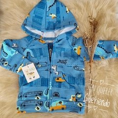 Campera de Frisa, cierre bolsillos y Capucha