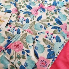 Conjunto Frisado: Campera Estampada + Pantalón: Amapolas Magenta y Turquesa - Sin querer queriendo
