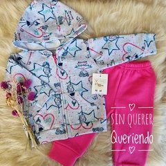Conjunto Frisado: Campera Estampada + Pantalón: Star Glitter - Sin querer queriendo