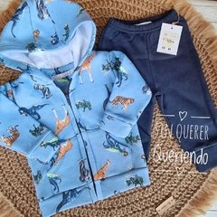 Conjunto de Frisa: Campera Estampada y Pantalón con Puño - comprar online