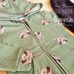 Conjunto de Frisa Mapaches Verde Musgo - comprar online