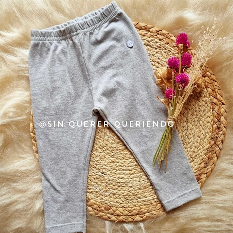 Calza de Algodón Lisa Gris Melange