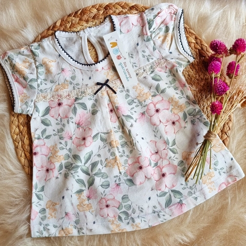 Remera Vestido Roma con Puntilla y bordado Picot