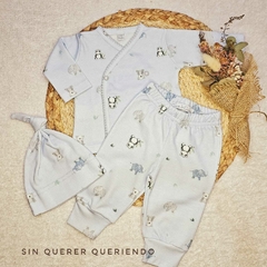 Ajuar Cruzado Celeste Viejo - comprar online