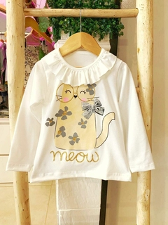Camiseta manga larga ''Cuello con volado''
