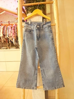 Jean wide leg con brillo