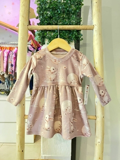 Vestido mangas largas de plush ''Saltitos de luna''