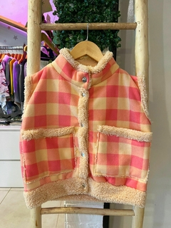 Chaleco escocia ''Color rosa y marron''