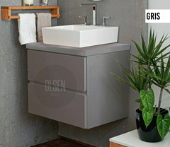 Vanitory "Urban" dos cajones | Con tapa para bacha de apoyo