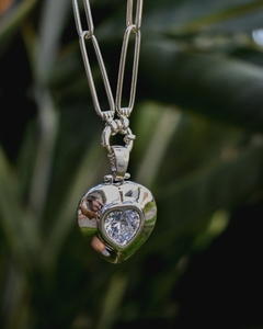 Medalla corazón cristal