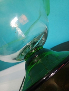 Delicada Fruteira / Centro de Mesa em Vidro Verde - comprar online