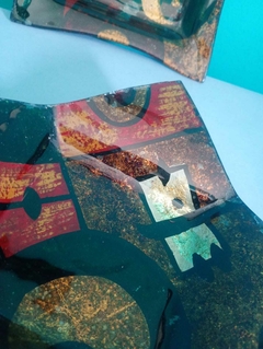Par de pratos decorativos em vidro - Artglass - Achados e Encantos