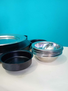 Antiga e linda petisqueira giratória em aço - loja online